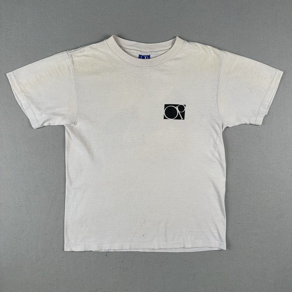 Vintage 80s Ocean Pacific Shirt Men's Medium Gray OP Surf Art 1985 Single Stitch